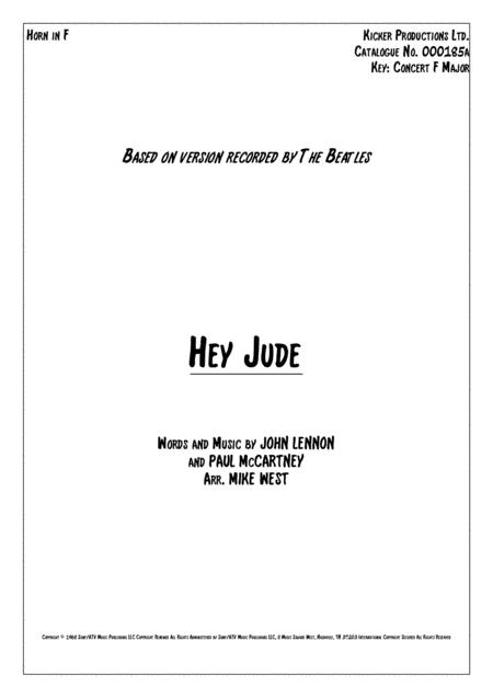 Free Sheet Music Hey Jude Horns In F