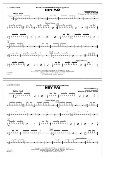 Free Sheet Music Hey Ya Arr Michael Brown Aux Percussion