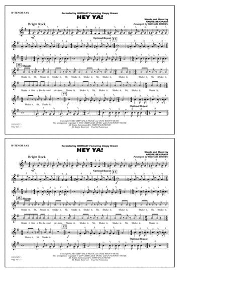 Hey Ya Arr Michael Brown Bb Tenor Sax Sheet Music