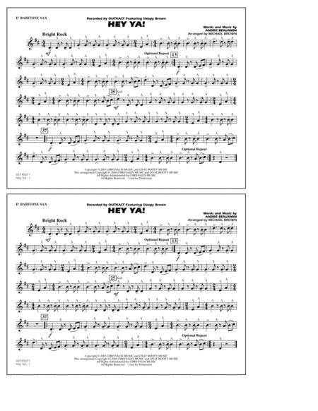 Hey Ya Arr Michael Brown Eb Baritone Sax Sheet Music