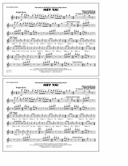 Hey Ya Arr Michael Brown Flute Piccolo Sheet Music