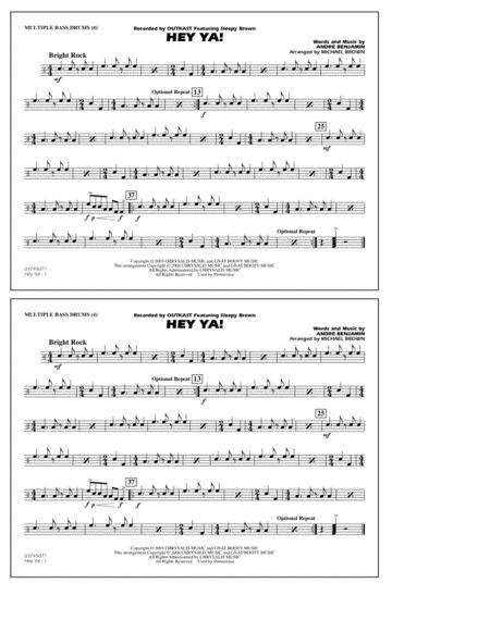 Free Sheet Music Hey Ya Arr Michael Brown Multiple Bass Drums