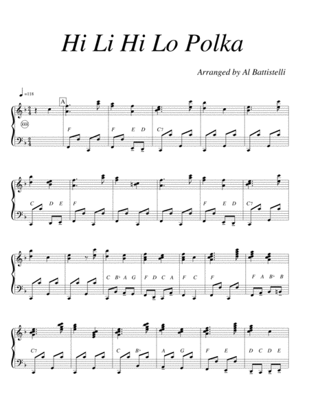 Hi Li Hi Lo Polka Sheet Music