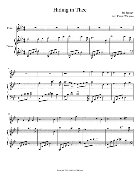 Free Sheet Music Hiding In Thee Flute