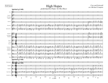 Free Sheet Music High Hopes By Panic At The Disco Marching Pep Band