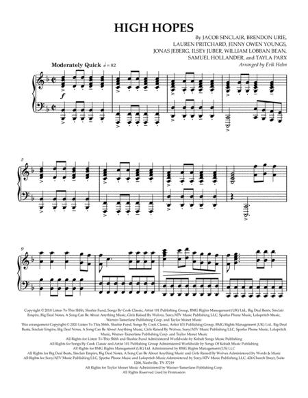 High Hopes By Panic At The Disco Piano Solo Sheet Music