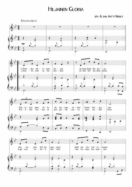 Free Sheet Music Hiljainen Gloria