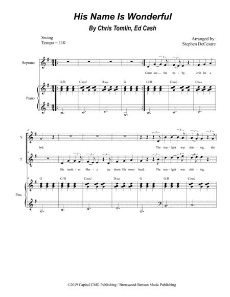 His Name Is Wonderful Duet For Soprano And Tenor Solo Sheet Music