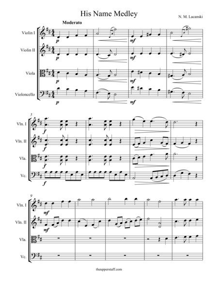 Free Sheet Music His Name Medley