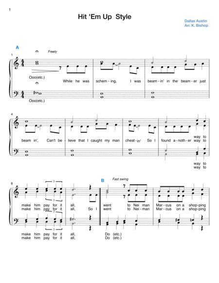 Hit Em Up Style Oops Four Part Acapella Sheet Music