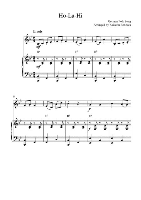 Free Sheet Music Ho La Hi