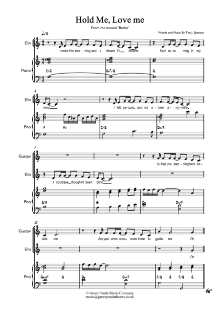 Hold Me Love Me From The Musical Berlin Sheet Music