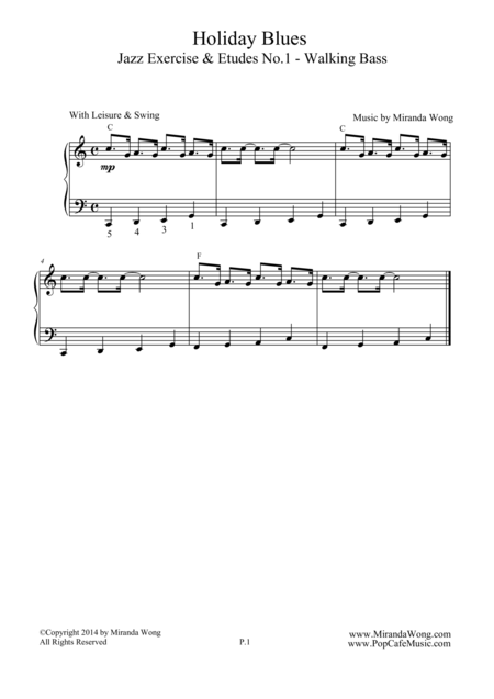 Holiday Blues Easy Jazz Piano Solo Sheet Music