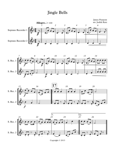 Free Sheet Music Holiday Recorder Collection