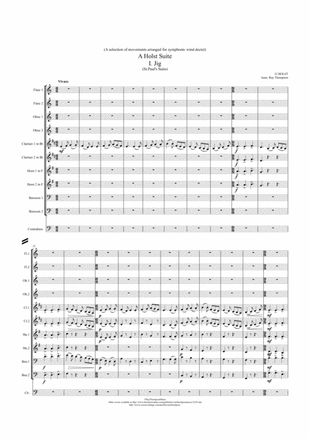 Free Sheet Music Holst A Holst Suite 4 Mvts From Various Suites Symphonic Wind Bass