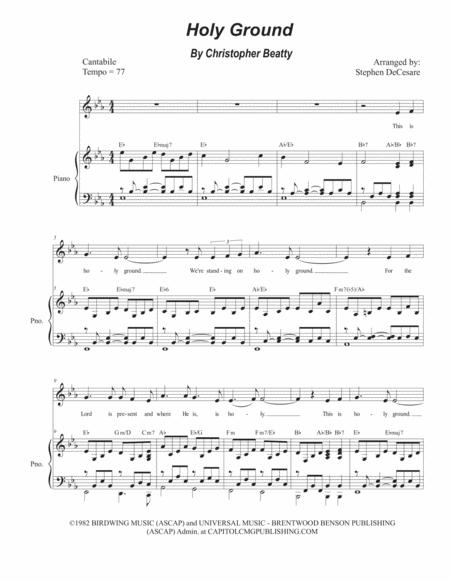 Free Sheet Music Holy Ground For Unison Choir