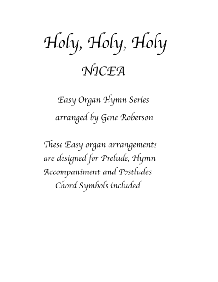 Holy Holy Holy Easy Organ Hymn Series Sheet Music