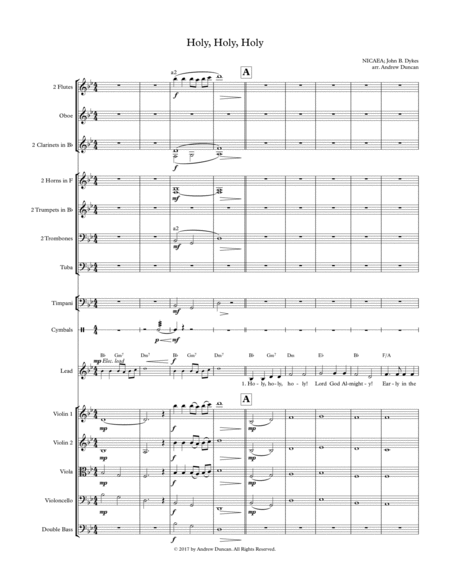 Free Sheet Music Holy Holy Holy Nicaea Hymn Setting For Congregation And Orchestra