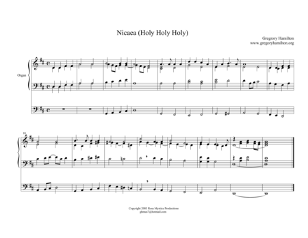 Holy Holy Holy Nicea Sheet Music