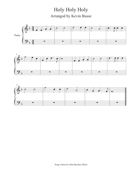 Free Sheet Music Holy Holy Holy Piano