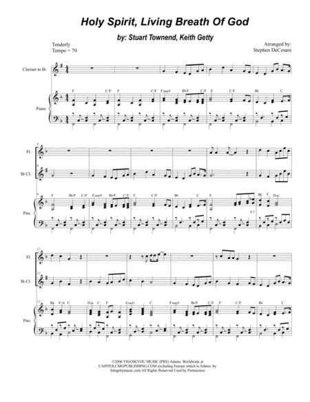 Holy Spirit Living Breath Of God Duet For Flute And Bb Clarinet Sheet Music