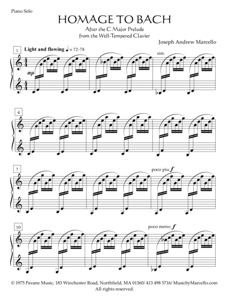 Free Sheet Music Homage To Bach