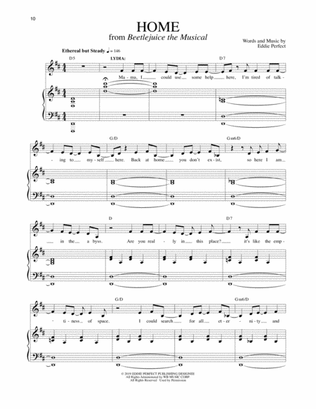 Free Sheet Music Home From Beetlejuice The Musical