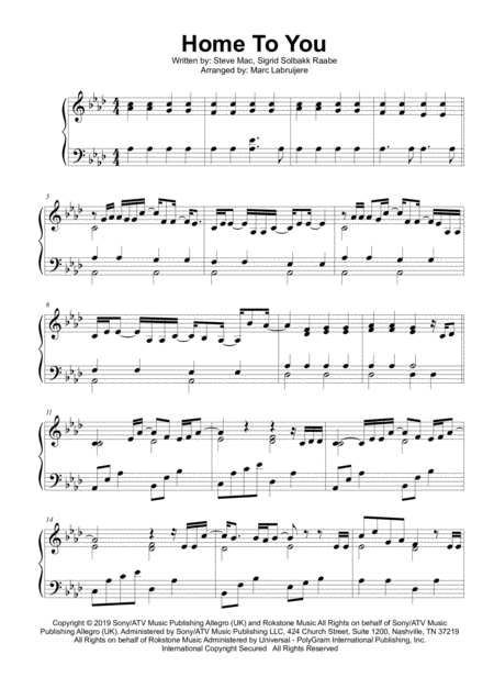 Free Sheet Music Home To You Sigrid Piano Solo