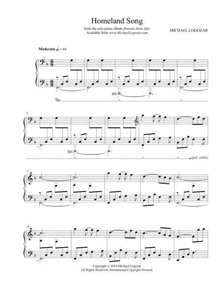 Homeland Song Sheet Music