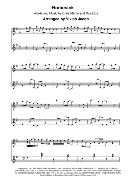 Free Sheet Music Homesick