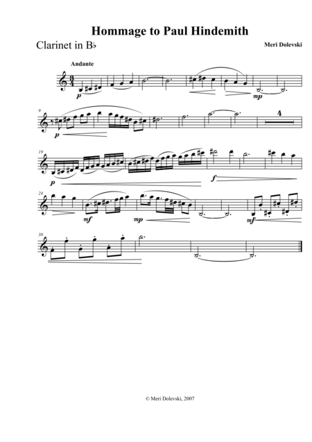 Hommage To Paul Hindemith Sheet Music