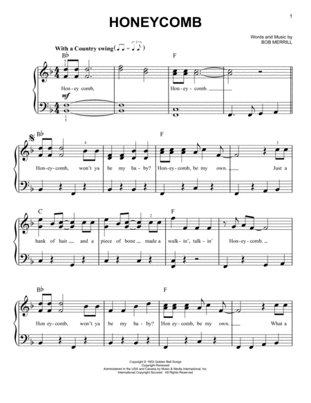 Free Sheet Music Honeycomb