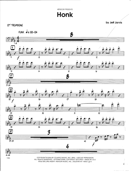 Free Sheet Music Honk 2nd Trombone