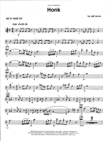 Free Sheet Music Honk Eb Baritone Saxophone