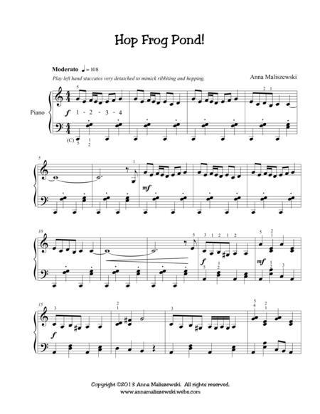 Hop Frog Pond Sheet Music