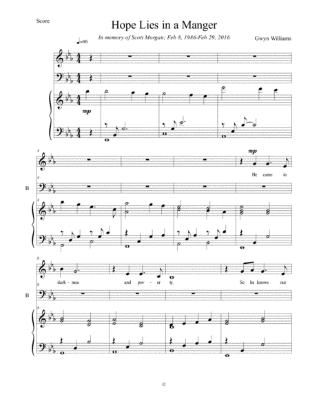 Hope Lies In A Manger Sheet Music