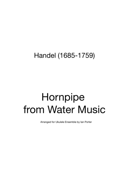 Free Sheet Music Hornpipe From Water Music