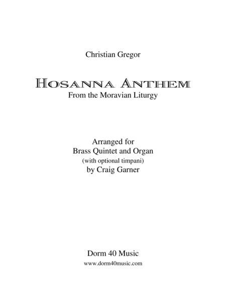 Free Sheet Music Hosanna Anthem