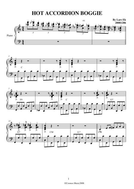 Hot Accordion Boggie Sheet Music