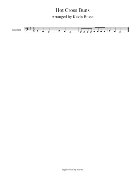 Free Sheet Music Hot Cross Buns Bassoon