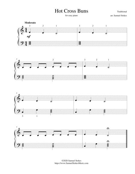 Hot Cross Buns For Easy Piano Sheet Music