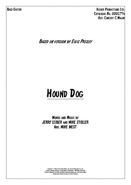 Free Sheet Music Hound Dog Bass Guitar