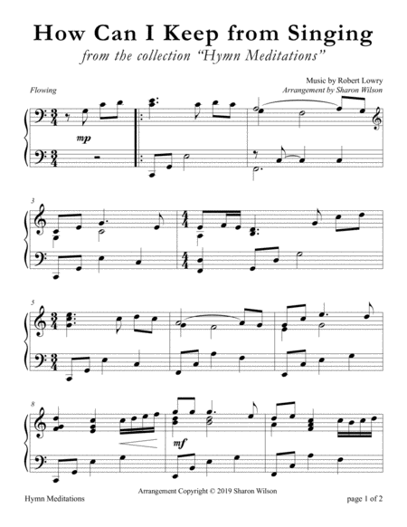 How Can I Keep From Singing Large Print Piano Solo Sheet Music