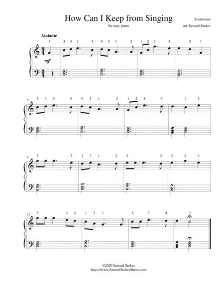 How Can I Keep From Singing My Life Flows On In Endless Song For Easy Piano Sheet Music