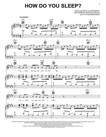 Free Sheet Music How Do You Sleep