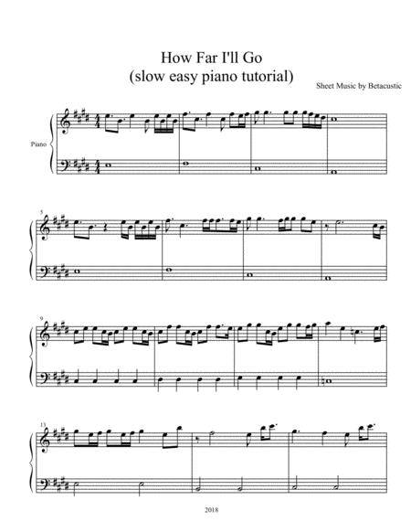 Free Sheet Music How Far I Will Go Moana Sheet Music Slow Easy Piano