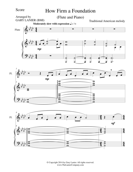 Free Sheet Music How Firm A Foundation Flute Piano And Flute Part