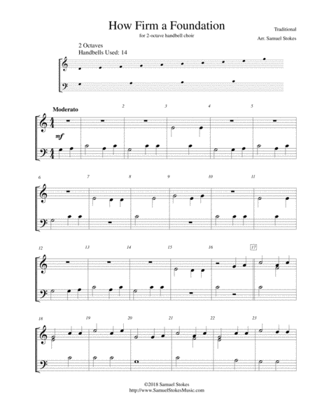 How Firm A Foundation For 2 Octave Handbell Choir Sheet Music