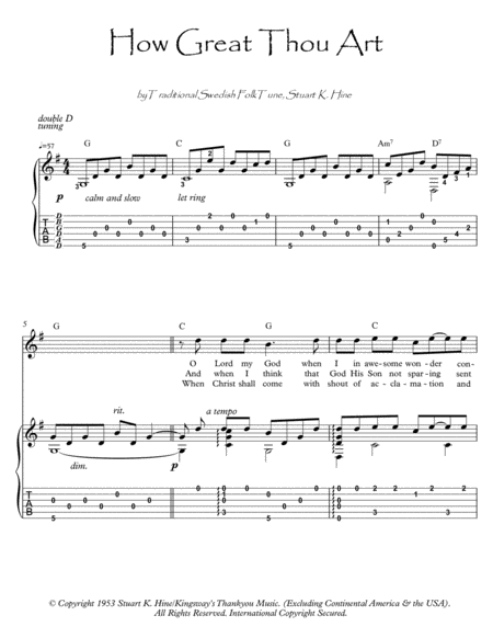 How Great Thou Art Flute Guitar Duet Sheet Music