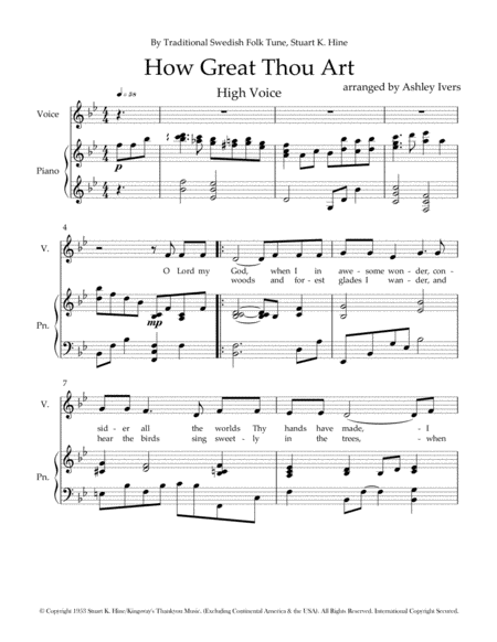 How Great Thou Art High Voice Soprano Tenor Sheet Music